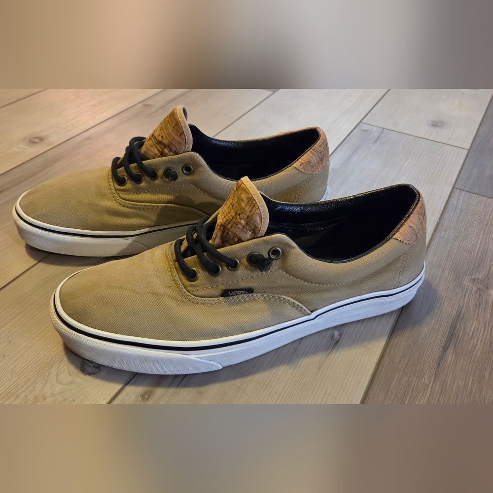 Vans Mens 11.5 The Cork Twill Era 59 Tan, Black, Cork, White Lightly Used